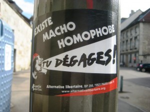 sexite, macho, homophobe, tu dégages - sticker -besancon