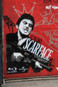 street art - Londres, UK stencil - al pacino scarface