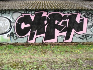 graffiti Rennes Aout 2012 Cyprin - noir et rose