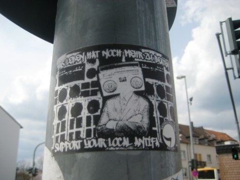 Zweibrücken - avril 2013 sticker - support your local antifa